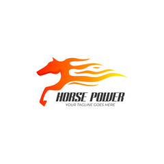horse power and fire logo template