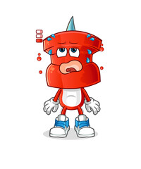 push pin head cartoon low battery mascot. cartoon vector