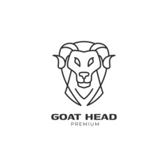 minimalist goat head logo template