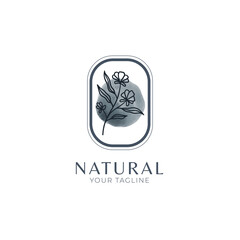 nature leaf feminine logo design template