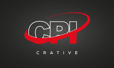 CPI letters creative technology logo with 360 symbol vector art template design