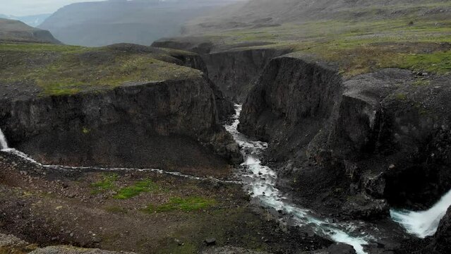 Aerial view of the landscape at Putorana plateau