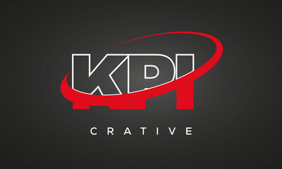 KPI letters creative technology logo with 360 symbol vector art template design