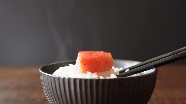 明太子ご飯　箸あげ