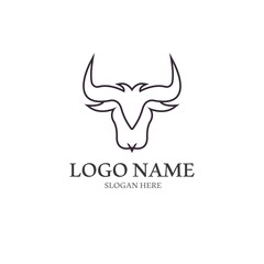 Bull head logo vector icon