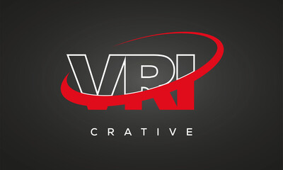 Fototapeta na wymiar VRI letters creative technology logo with 360 symbol vector art template design
