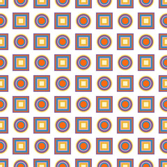 Abstract seamless pattern with colorful squres and circles