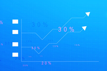 2d rendering Stock market online business concept. business Graph 