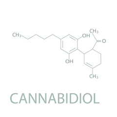 Cannabidiol molecular skeletal chemical formula.	