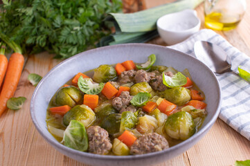 Vegetable stew with minced meat