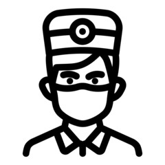 Dentist Flat Icon Isolated On White Background