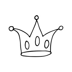 Doodle crown cartoon. Vector pattern. A decorative element. Vector decorative object.	