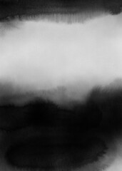 Monochrome hand painted abstract background. Watercolour painting. Contemporary art.