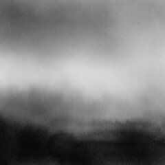 Monochrome hand painted abstract landscape. Watercolour painting. Contemporary art.
