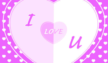 Vector illustration of heart-shaped love letter card on pink background for the festival of love and valentine's day.