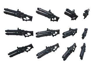 High Tech railgun pose set 1 © The Stock Lair