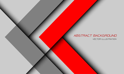 Abstract grey red arrow direction geometric design for creative modern futuristic background vector