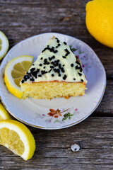 Lemon cake .Lemon almond gluten free cake with cream cheese frosting. Ketogenic diet dessert