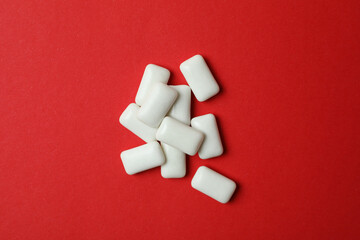 Concept of chewing or bubble gum, close up