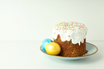 Concept of Easter food, space for text