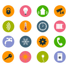 Smart Home Icon Set, Home Automation, Vector illustration.