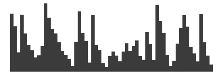 Black histogram icon. Statistical number data distribution