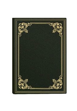 vector graphics mock up book in hardcover green relief with gold figured embossing