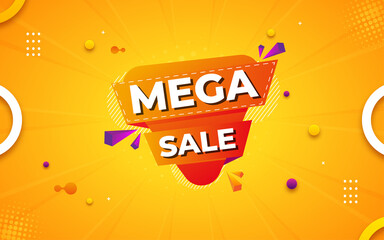 Mega Sale banner design with editable text effect.