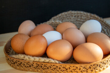Various chicken eggs