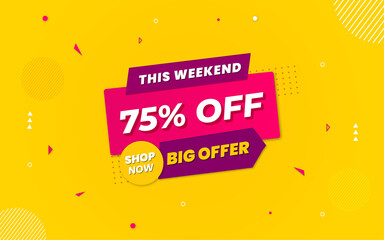 This weekend only sale banner promotion template design