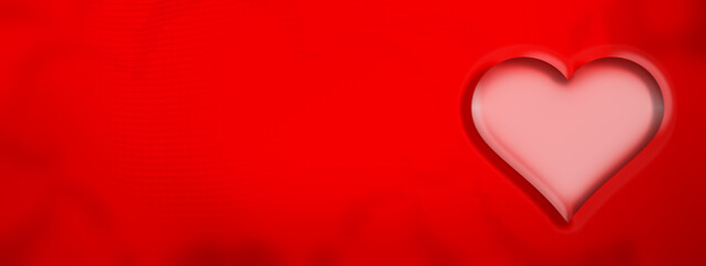 red heart on red background in love