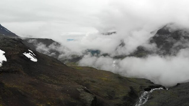 Aerial view of the landscape at Putorana plateau