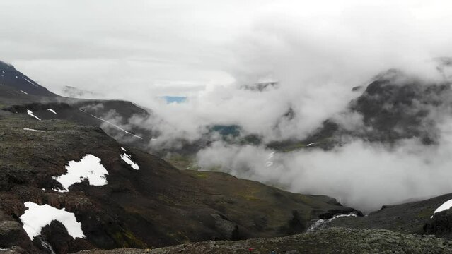 Aerial view of the landscape at Putorana plateau