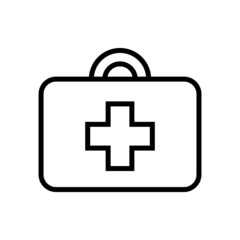 Obraz premium Vector linear icon with first aid kit