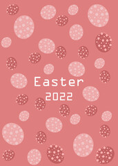 illustration of postcard design with easter eggs, Happy Easter day concept. Background for printing on paper, wallpapers, covers, textiles, fabrics, banner, poster.
