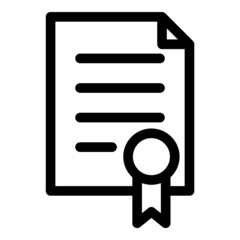Certificate Flat Icon Isolated On White Background