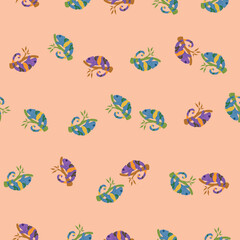 Chameleon seamless pattern. Background of tropical lizard.