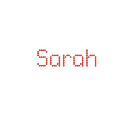 sara, text design. vector calligraphy. typography poster. Usable as background