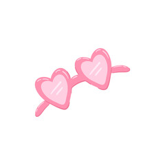 Cute romantic doodle sunglasses with hearts, holiday clipart