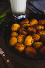Food photo fried rustic potatoes