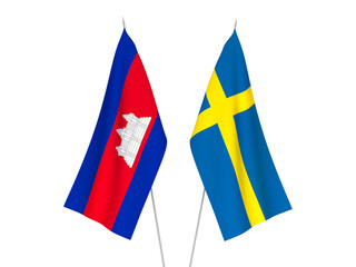 Sweden and Kingdom of Cambodia flags