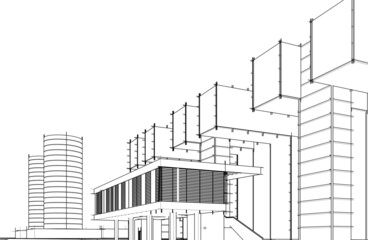 Fototapeta premium sketch of building