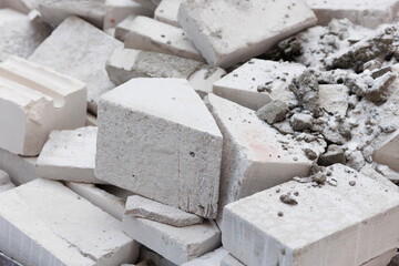Air Concrete Trimmings. Construction debris and brick debris