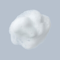 White facial foam creamy bubble soap sponge isolated on background with clipping path. cleansing concept - obrazy, fototapety, plakaty