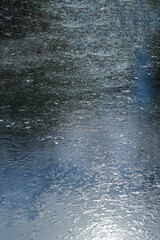 Reflection of moon light on frozen water