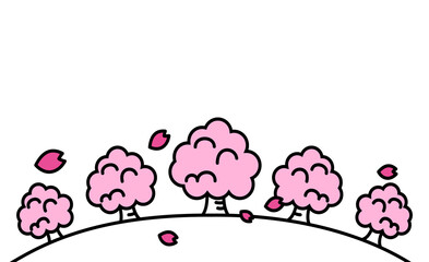 桜の背景イラスト素材