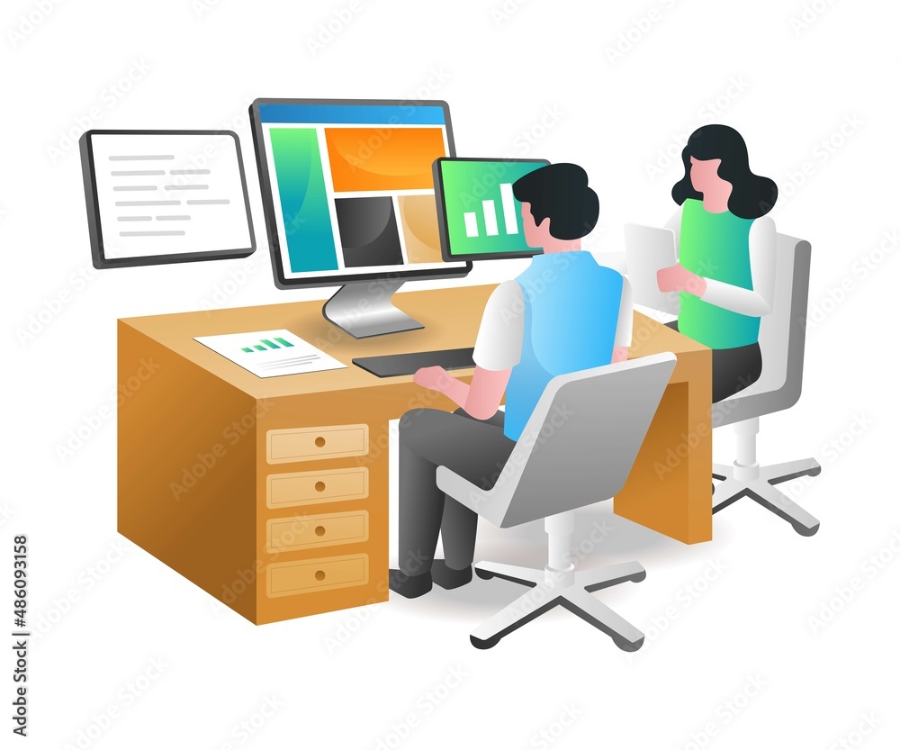 Aufkleber A couple is designing a web application with a programming language