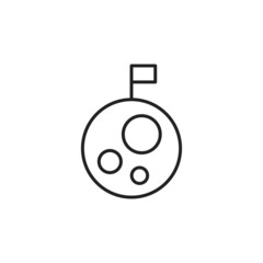 Moon with flag icon. High quality black vector illustration.