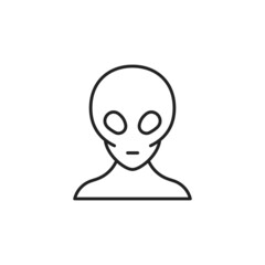 Alien face icon. High quality black vector illustration.