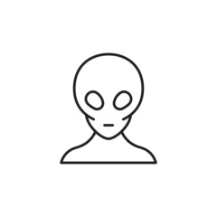 Alien face icon. High quality black vector illustration.